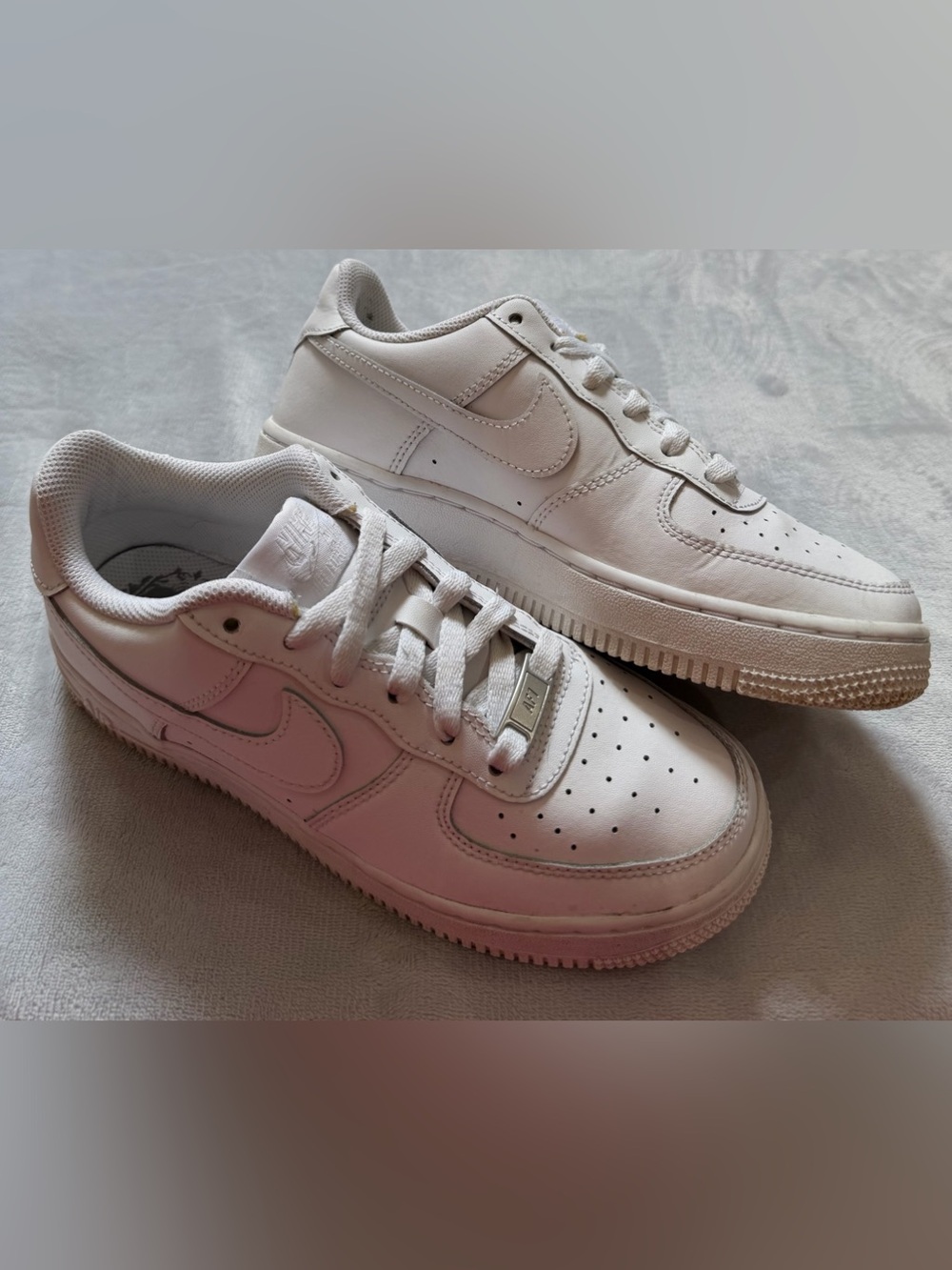 Nike Air Force 1 Low DH2920-111 2023 White Leather Sneakers 4.5Y Running Shoes - Picture 7 of 15